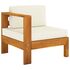  Set mobilier grădină perne alb/crem, 8 piese, lemn masiv acacia