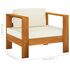  Set mobilier grădină perne alb/crem, 8 piese, lemn masiv acacia