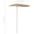  Umbrelă de grădină cu stâlp, gri taupe, 180x90 cm, semirotundă