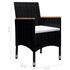  Set mobilier grădină, 9 piese, negru, poliratan și lemn acacia