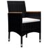  Set mobilier grădină, 9 piese, negru, poliratan și lemn acacia