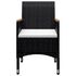  Set mobilier grădină, 9 piese, negru, poliratan și lemn acacia