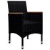  Set mobilier grădină, 9 piese, negru, poliratan și lemn acacia