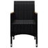  Set mobilier grădină, 9 piese, negru, poliratan și lemn acacia