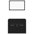 Set mobilier de baie, 2 piese, negru, PAL
