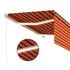  Copertină manuală cu stor&LED, portocaliu&maro, 3,5x2,5 m  