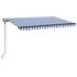  Copertină retractabilă manual cu LED, albastru&alb, 400x300 cm