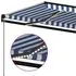 Copertină retractabilă manual cu LED, albastru&alb, 400x300 cm