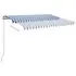  Copertină retractabilă manual cu LED albastru și alb 300x250 cm
