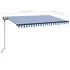  Copertină retractabilă manual cu LED, albastru&alb, 400x300 cm