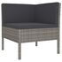  Set mobilier de grădină cu perne, 5 piese, gri, poliratan