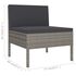  Set mobilier de grădină cu perne, 5 piese, gri, poliratan