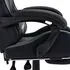  Scaun de racing, suport picioare, gri/negru, piele ecologică