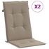  Perne scaun spătar înalt 2 buc., gri taupe, 120x50x3 cm, textil