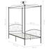  Cadru de pat cu baldachin, gri, 90 x 200 cm, metal