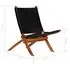  Scaun relaxant pliant, negru, piele naturală