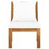  Set mobilier de grădină, 3 piese, perne crem, lemn masiv acacia