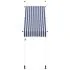  Copertină retractabilă manual, dungi albastru și alb, 100 cm