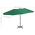  Umbrelă de soare de exterior, stâlp aluminiu, verde, 460x270 cm
