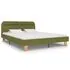  Cadru de pat cu LED-uri, verde, 160 x 200 cm, material textil