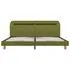  Cadru de pat cu LED-uri, verde, 160 x 200 cm, material textil