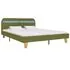  Cadru de pat cu LED-uri, verde, 160 x 200 cm, material textil
