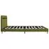  Cadru de pat cu LED-uri, verde, 160 x 200 cm, material textil