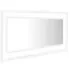  Oglindă de baie cu LED, alb, 100x8,5x37 cm, acril
