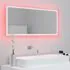  Oglindă de baie cu LED, alb, 100x8,5x37 cm, acril
