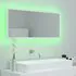  Oglindă de baie cu LED, alb, 100x8,5x37 cm, acril