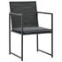  Set mobilier de exterior cu perne, 7 piese, negru, poliratan