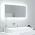 Oglinda de baie cu LED, alb si stejar sonoma