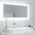  Oglindă de baie cu LED, alb, 100x8,5x37 cm, acril