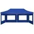  Cort de petrecere pliabil cu pereți, albastru, 6x3 m, aluminiu