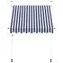 Copertină retractabilă manual, dungi albastru și alb, 200 cm