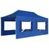  Cort de petrecere pliabil cu pereți, albastru, 6x3 m, aluminiu