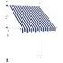  Copertină retractabilă manual, dungi albastru și alb, 200 cm