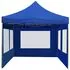  Cort de petrecere pliabil cu pereți, albastru, 6x3 m, aluminiu