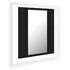  Dulap de baie cu oglindă & LED, negru, 40x12x45 cm, acril