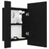  Dulap de baie cu oglindă & LED, negru, 40x12x45 cm, acril