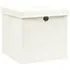  Cutii depozitare cu capace 4 buc. alb, 32x32x32 cm, textil