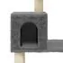  Ansamblu pisici cu stâlpi din funie de sisal, gri închis 147 cm