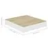  Rafturi perete suspendate 2 buc. alb/stejar 23x23,5x3,8 cm MDF