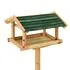  Hrănitor pentru păsări cu stativ, 37x28x100 cm, lemn masiv brad