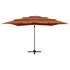  Umbrelă soare 4 niveluri, stâlp aluminiu, cărămiziu, 250x250 cm