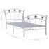  Cadru de pat, cu model de fotbal, gri, 90 x 200 cm, metal