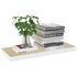  Rafturi perete suspendate 2 buc. alb/stejar 60x23,5x3,8 cm MDF