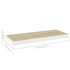  Rafturi perete suspendate 2 buc. alb/stejar 60x23,5x3,8 cm MDF