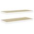  Rafturi perete suspendate 2 buc. stejar/alb 80x23,5x3,8 cm, MDF