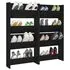  Pantofare de perete, 4 buc., negru, 60x18x60 cm, PAL